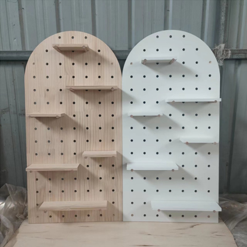 Wooden hole board custom wall kindergarten solid wood board decorative wall bookshelf home storage rack restaurant art wall