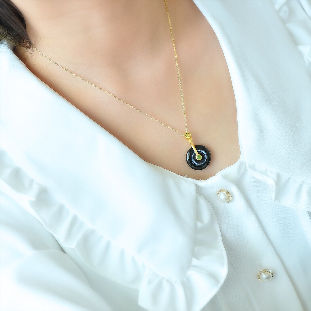 s925银镶和田玉平安扣吊坠-淘宝Taobao | 天猫Tmall