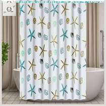 Bathroom bathroom shower curtain partition curtain bathroom curtain French retro waterproof and mildew-proof waterproof cloth high-end hanging curtain