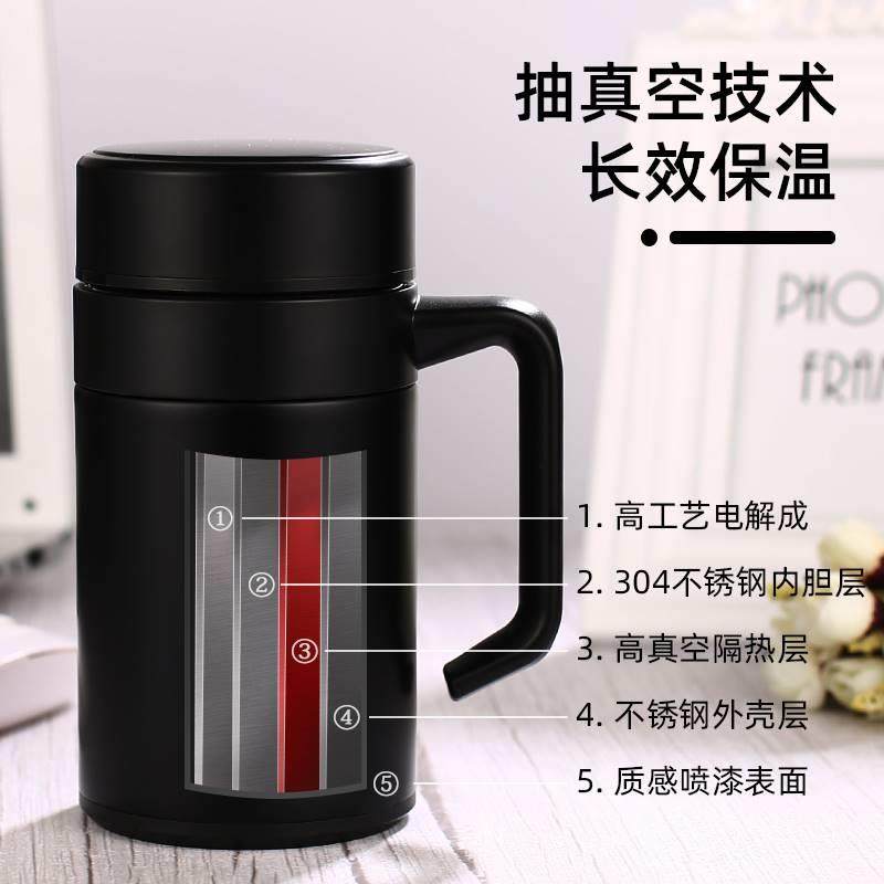 Stainless Steel Thermos Cup for Men, Large Capacity Water Cup with Handle, Office Tea Cup, 2023 New Model Cup for Boys