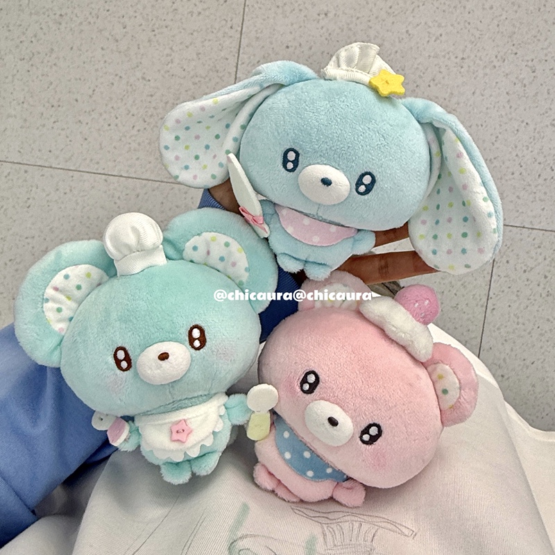 Chicaura Dessert Paradise Mint Green Rabbit Mouse Bear Pink Plush Pendant Doll Gift Chef Small Animal