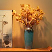 High-end new Jingdezhen ceramic glazed large vase flower arrangement Zen Chinese style home decoration foyer display cabinet creation