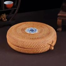 TB119 blue and white porcelain 357g round cake decorative storage box size: 22*7cm