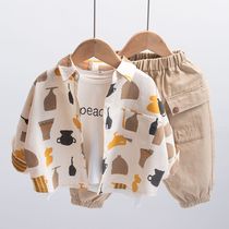 Balabala 2023 spring new boys shirts long-sleeved childrens spring clothes Korean style shirts fashionable baby boy spring