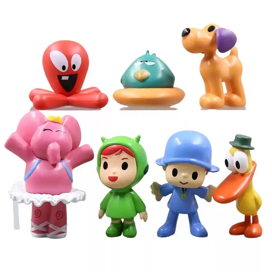 Solid Hot Object 7Pcs/Set Kawaii Pocoyo Animal Toy Bird Duck Elephant Doll To-淘宝Taobao ...