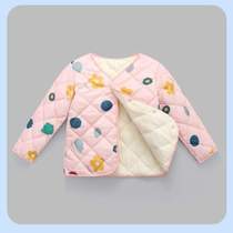 Baby girls medium warm cotton padded jacket for boys and girls inside and outside down childrens liner light and warm cotton jacket to wear against the cold