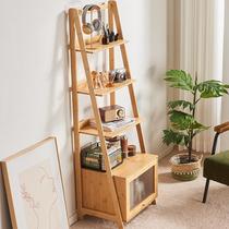 Solid wood bookshelf floor-standing storage rack multi-layer storage small bookcase home bedroom wall utility cabinet living room storage cabinet