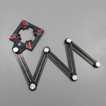 Specially supplied for foreign trade aluminum alloy six-fold ruler multi-functional folding ruler ceramic tile opening positioning woodworking measuring ruler