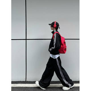 美式三条杠两面穿夹克春秋季休闲运动套装高中生男生穿搭长袖长裤