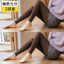 Quick-release nine-point pantyhose without feet anti-snapping mercerized legs flesh-colored spring and autumn style medium-thick foot-stepping black bottoming