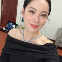 (Q Jewelry) S925 silver abacus ball turquoise necklace slightly different