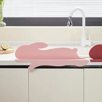 Cute rabbit sink backsplash kitchen countertop anti-splash backsplash pool washbasin washbasin silicone water retaining strip