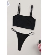 Varsbaby Wireless Bra and Thong Set for Women Sport Unpadded