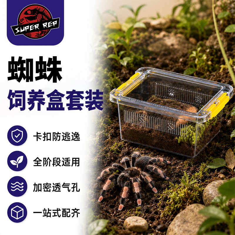 Acrylic Breeding Box for Pet Spiders, Brazilian Tarantula and Jumping Spider Terrarium Breeding Kit, Breathable and Escape-Proof Acrylic Breeding Box for Pet Spiders, Brazilian Tarantula and Jumping Spider Terrarium Breeding Kit, Breathable and Escape-Proof