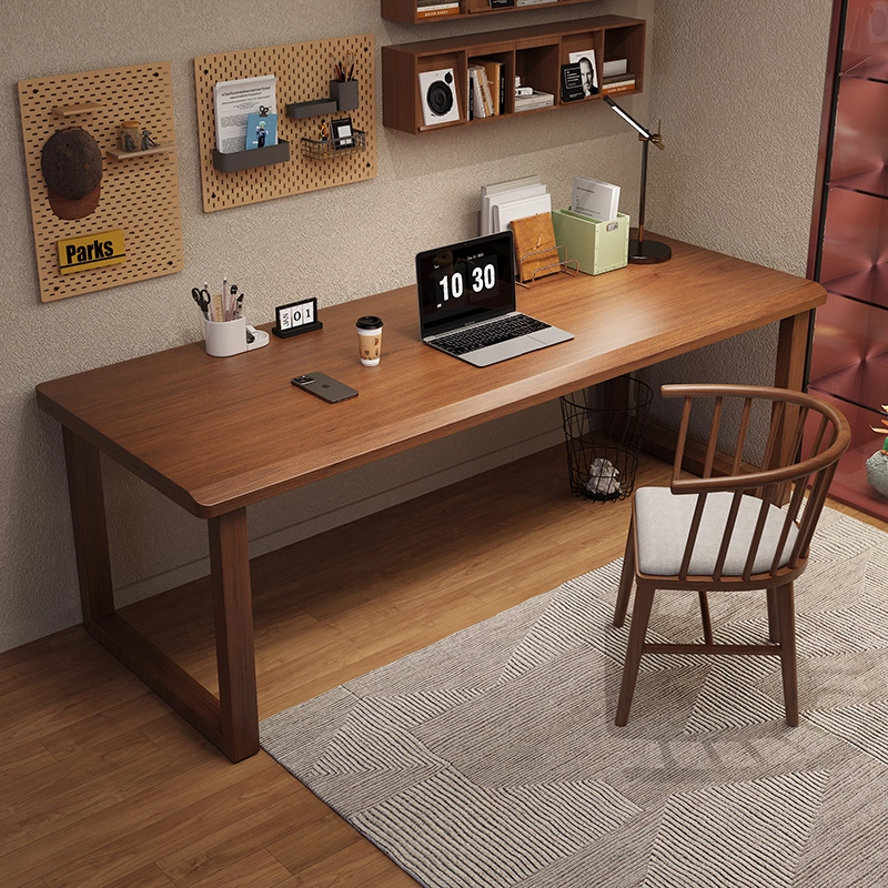 Solid Wood Large Board Gaming Table, Double Computer Desk, Desktop Bedroom Home-Use Two-Person Office Desk, Large Long Desk, Workbench