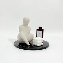 Modern simple model room living room TV cabinet soft decoration coffee table matching design character ornaments geometric aromatherapy