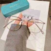 TR90 frame Korean version Harajuku can be equipped with myopia round glasses frame women ins light frame plain mirror literary mirror
