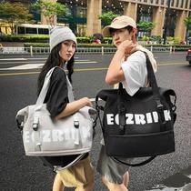 Korean style Oxford cloth letter travel cross-body bag for going out clothes cover trolley bag fitness dry and wet separate luggage bag