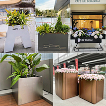 Outdoor stainless steel flower box customized municipal courtyard partition combination iron art altar swing out aluminum alloy planting box balcony