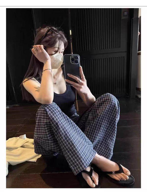 2026 New Style Island Bubble Cotton Slightly Wrinkled Texture Loose Scythe Pants Casual Style Lazy Style 2026 New Style Island Bubble Cotton Slightly Wrinkled Texture Loose Scythe Pants Casual Style Lazy Style