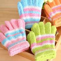 Gloves autumn and winter childrens velvet gloves for boys and girls plus babys five-finger plush gloves for infants and young children to keep warm for adults
