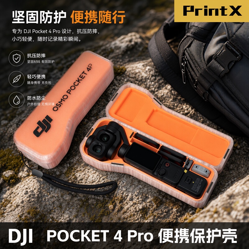 Suitable for Dji Pocket 4 Pro Protective Case, All-In-One Portable Storage Box with Flip Cover and Filter Accessories