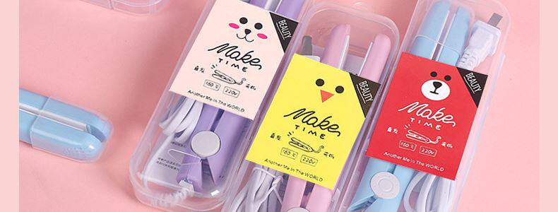 Средство для объема 小型电夹板直发卷发两用刘海学生拉直板夹迷你便携式熨板烫卷发棒