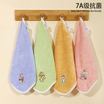 Cotton Era Baby Cartoon Embroidered Saliva Facial Towel Coral Velvet Childrens Face Wash Super Soft Small Square Towel