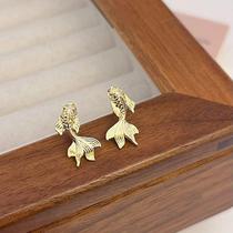 Possessed by koi new Chinese style high-end goldfish mini earrings for women light luxury niche design fashionable and elegant earrings