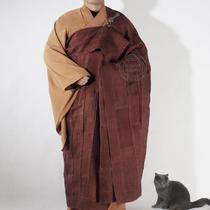 Red cloth cassock ancestral robe monk master monk magnolia grass cloth seven robes monks dharma robe natural as Dharma solemn sea