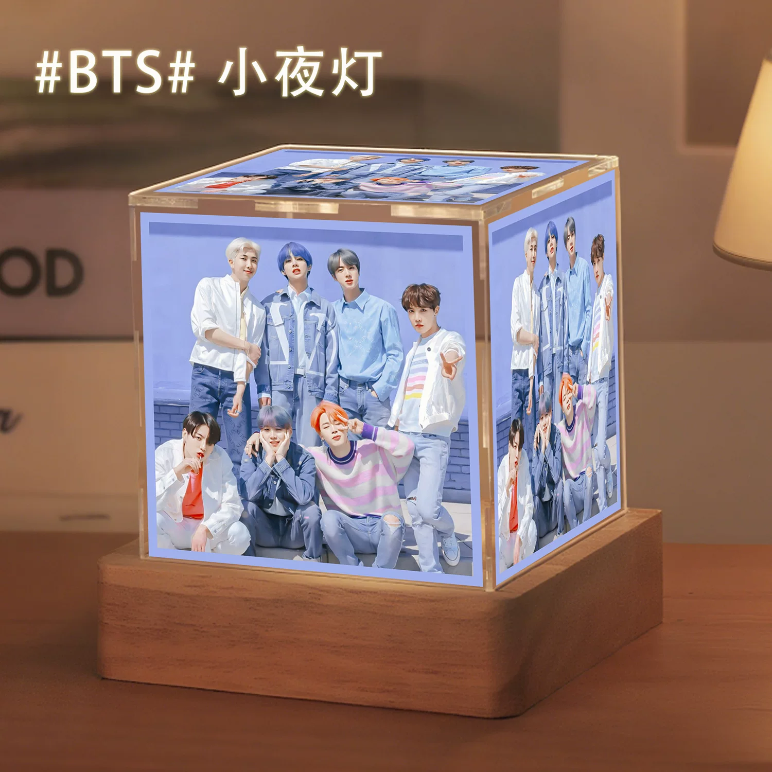 acrylic ночная подсветка украшения корейская звёздная группа BTS вокруг фанатов поддержка спальня маленькая настольная лампа
