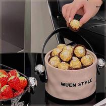 Candies on a plate new Internet celebrity fruit plate living room snacks light luxury high-end hand basket high-end and exquisite display