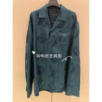 (Ga: 7777615) Mens casual flocked silk long-sleeved shirt