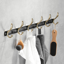 Bathroom punch-free wall hanging black gold coat hooks bedroom wardrobe row hooks bathroom towel hooks coat hooks behind the door