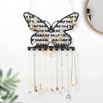Jewelry rack display rack wall-mounted butterfly-shaped jewelry rack metal hollow jewelry rack necklace earrings display rack