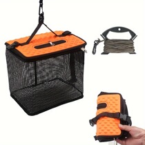 Floating fish protection basket sea fishing and rock fishing storage bag portable glued quick-drying fish mesh bag fish protection mesh bag