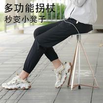 High-end new multi-functional trekking stick outdoor folding mobile crutch non-slip crutch chair professional mountaineering can sit on crutches