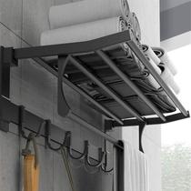 Space aluminum bathroom towel rack without punching toilet bathroom towel rack storage rack wall-mounted hardware bathroom set