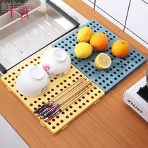 Plastic kitchen multi-purpose splicable drainboard tray floor mat moisture-proof pet grid mat floor-mounted partition board