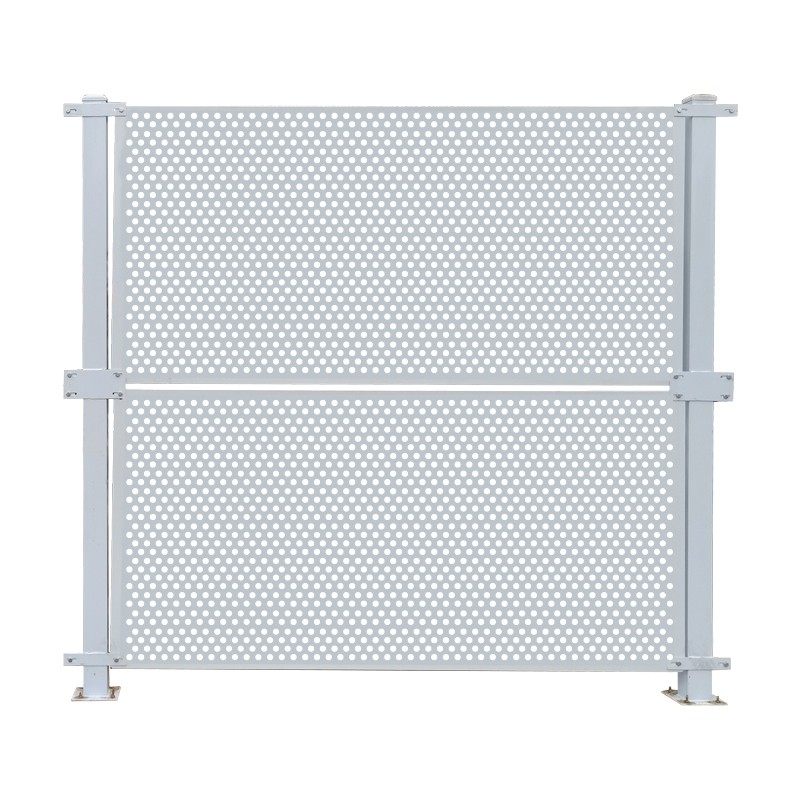 Perforated Fencing for Construction Sites, Wind-Resistant Galvanized Barriers, Road Construction Isolation Fences, Coastal Windproof White Metal Enclosures