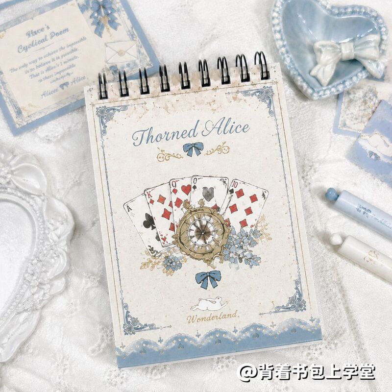 New Original Alice in Wonderland Themed Notebook A6 High-Value Aesthetic Collage Material Book for Girls New Original Alice in Wonderland Themed Notebook A6 High-Value Aesthetic Collage Material Book for Girls