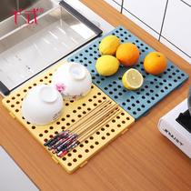 Plastic kitchen multi-purpose splicable drainboard tray floor mat moisture-proof pet grid mat floor-mounted partition board