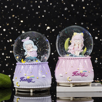 Spot can be batched girl heart moon girl crystal ball rotating eight-sound box to give girl birthday present creative students