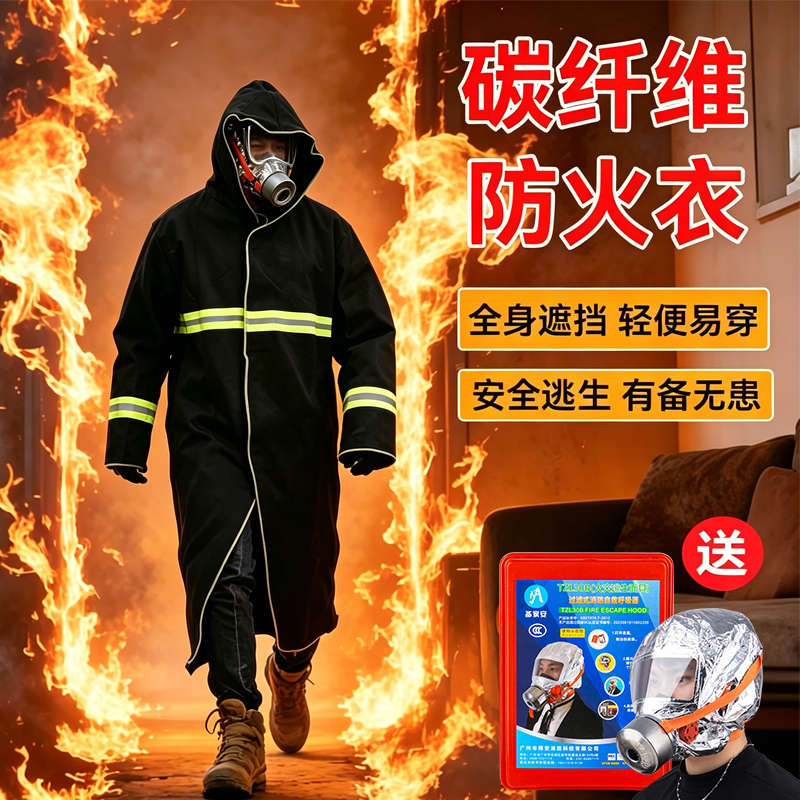 Carbon Fiber Fireproof Clothing, Escape Suit, Thermal Insulation Fireproof Clothing, Household Fire Blanket, Fire Escape Cloak Carbon Fiber Fireproof Clothing, Escape Suit, Thermal Insulation Fireproof Clothing, Household Fire Blanket, Fire Escape Cloak