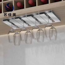 New space aluminum wine glass rack upside-down goblet rack punch-free household hanging wine glass rack