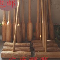 Rice cake beating stick rice cake stone mortar stone nest pair garlic pepper wooden hammer and pestle old-fashioned mochi solid wood hammer tool