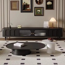 French mid-century style coffee table TV cabinet simple Nordic all solid wood paint designer retro style coffee table electrical cabinet