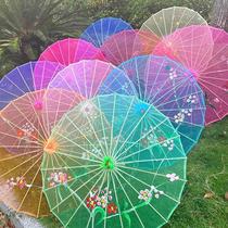 Silk surface oil paper umbrella dance umbrella transparent Dai dance umbrella silk yarn umbrella craft umbrella decorative umbrella classical umbrella