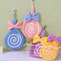 Home bathroom kitchen hand towel hanging coral velvet super absorbent towel childrens cute new year does not shed hair