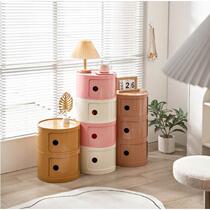 Nordic ins round bedside table simple modern light luxury creative home childrens room mini small storage cabinet